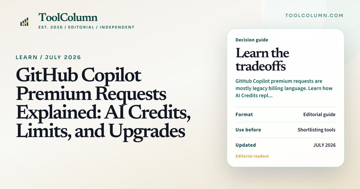 GitHub Copilot Premium Requests Explained | ToolColumn